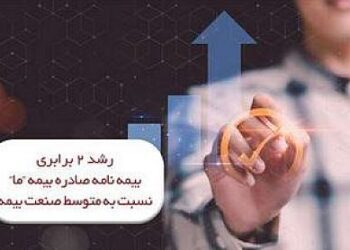 رشد دو برابری بیمه نامه صادره شرکت بیمه ما نسبت به متوسط صنعت بیمه