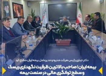 بیمه ایران؛ صاحب بالاترین ظرفیت نگهداری ریسک و سطح توانگری مالی در صنعت بیمه