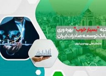 کسب رتبه “بسیار خوب” بهره وری توسط بانک توسعه صادرات ایران