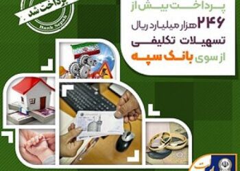 پرداخت بیش از 246 هزار میلیارد ریال تسهیلات تکلیفی از سوی بانک سپه